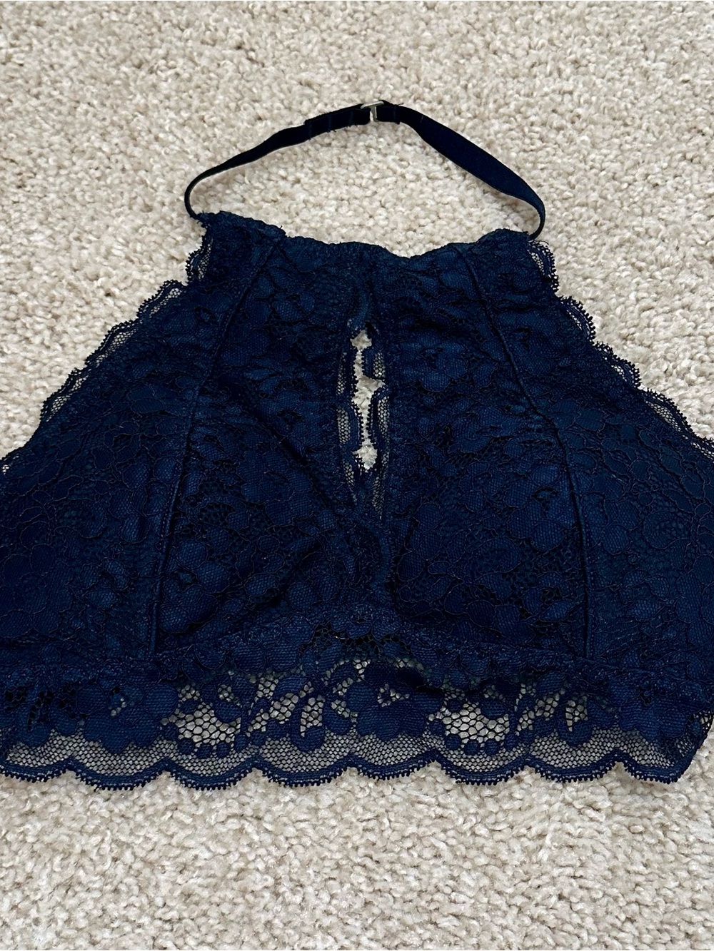 Gilly Hicks Navy Lace Halter Bralette